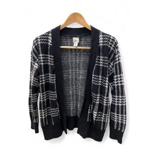 Joie Black and White 80s/90s Style Super Soft Cardigan Sweater S‎